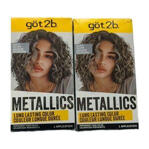 NEW (2 Boxes) Schwarzkopf göt2b Metallics Permanent Hair Color, M72 Dusty Silver